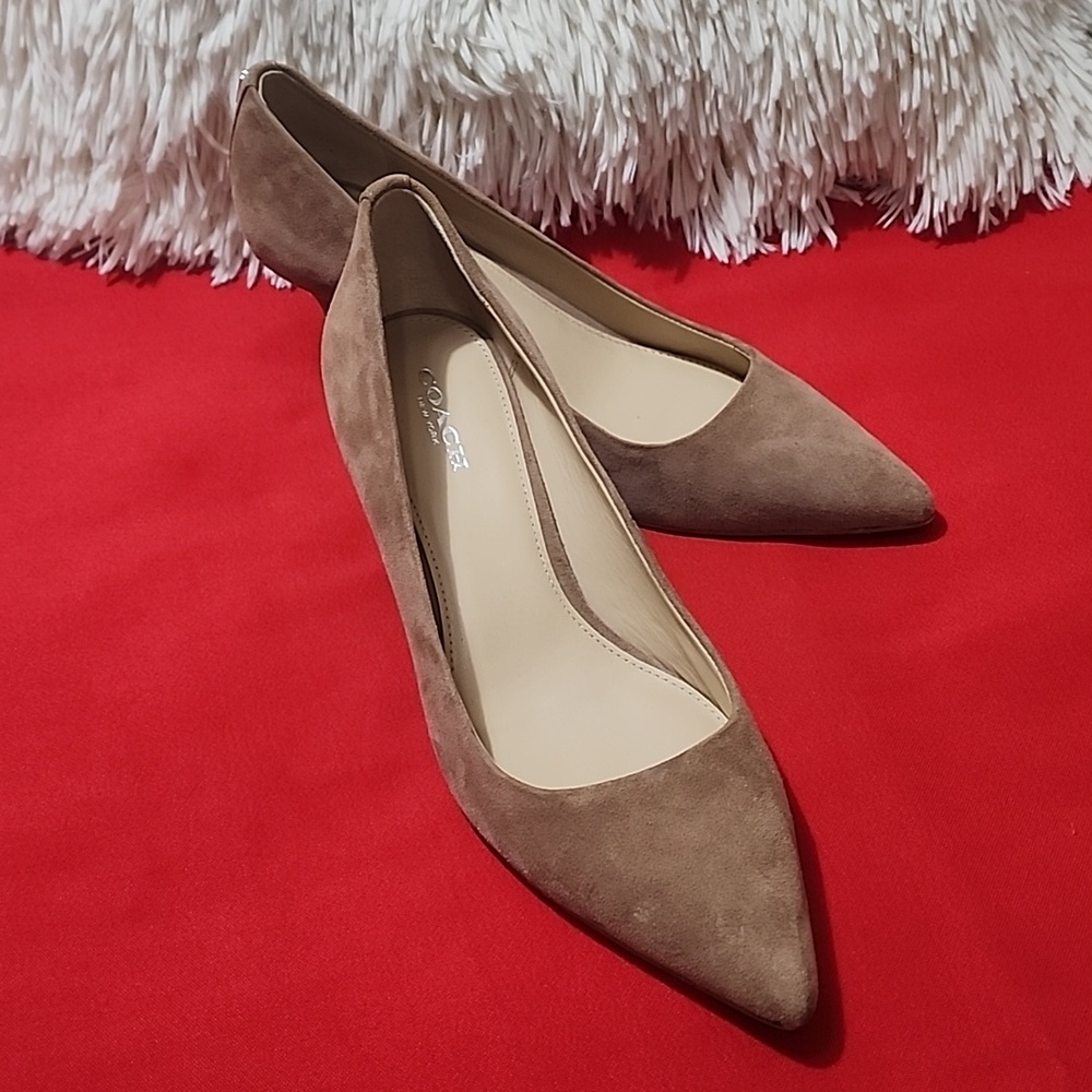Coach Classic Pointed-Toe Suede Pumps - Picture 5 of 11